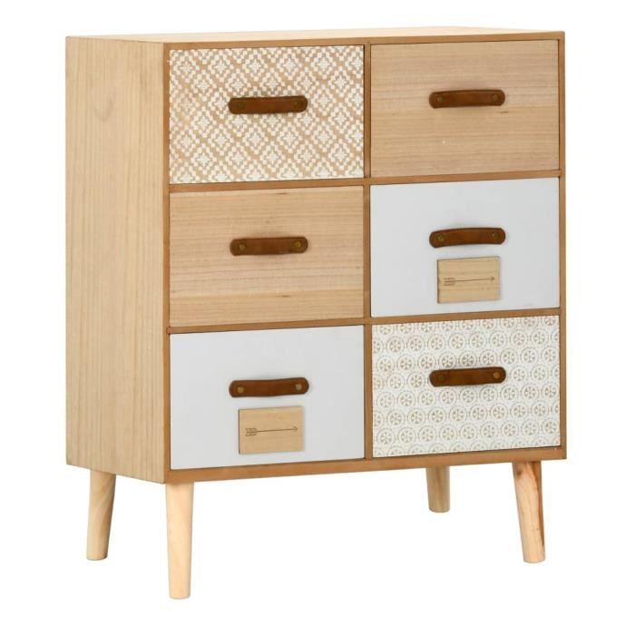 Economique Buffet De Cuisine Haut de gamme - Buffet bas Armoire de cuisine avec 6 tiroirs 60 x 30 x 75 cm Bois de pin massif @948973