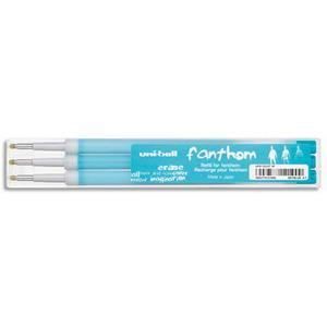UNIBALL LOT de 12 Pochettes de 3 recharges pour roller Fanthom bleu clair UFR122-07BC