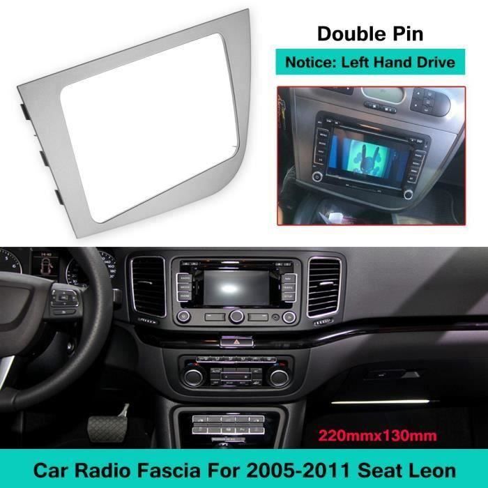 Cadre de Panneau Plaque Radio Stéréo Voiture Double 2 Pin Fascia LHD Pour Seat Leon 05-11 @YC