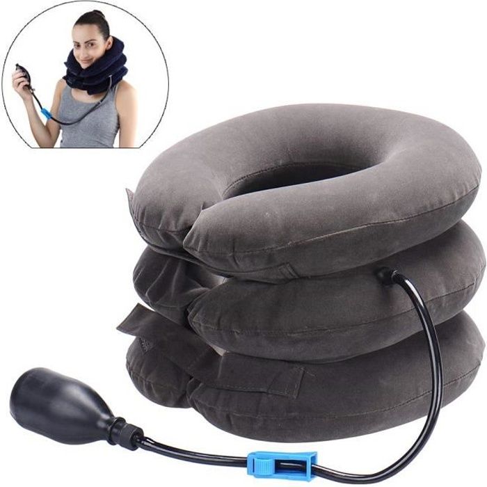 Coussin De Traction Cervicale Gonflable, Minerve Cou Air,Collier De Traction Cervical, Hamac Cervicales Pour Soulager La Nuque