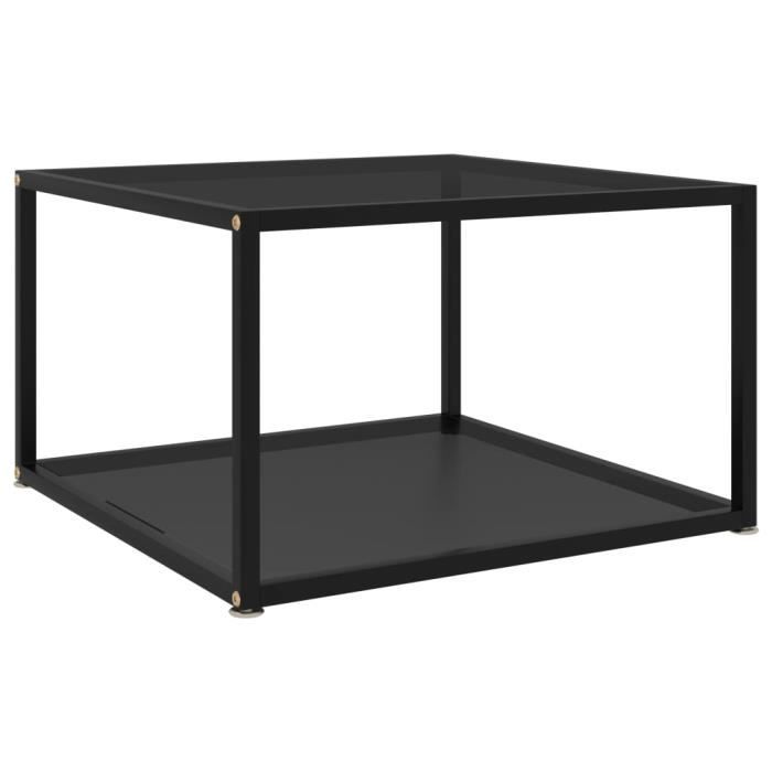 Petit Prix Table basse Noir 60x60x35 cm Verre trempé®TWMEAS®