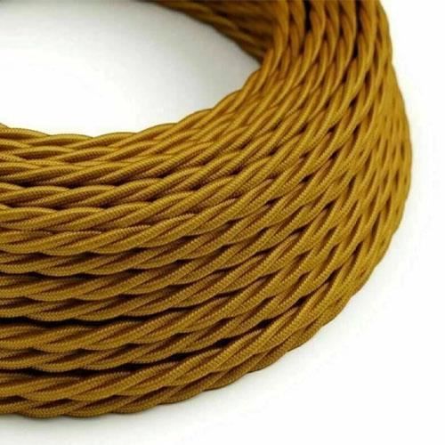 1m fil câble électrique torsadé gainé Chanvre (1 m) 3 brins 3 x 0,75 mm2