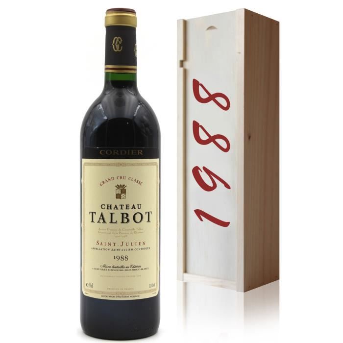 Coffret Château Talbot 1988 Rouge 75cl AOC Saint - Julien
