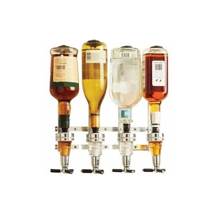 Tire-Bouchon,Distributeur de liqueur mural avec 4 bouteilles, support mural pour boissons, bière, vin