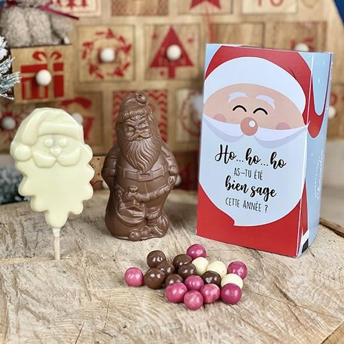 BOX ENFANT CHOCOLAT DE NOEL PERE NOEL EN CHOCOLAT SUCETTE ET GOURMANDISES