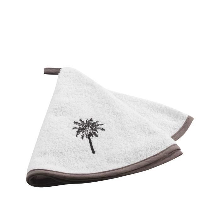 CDaffaires Essuie-main rond (0) 60 cm eponge brodee cocoty Taupe