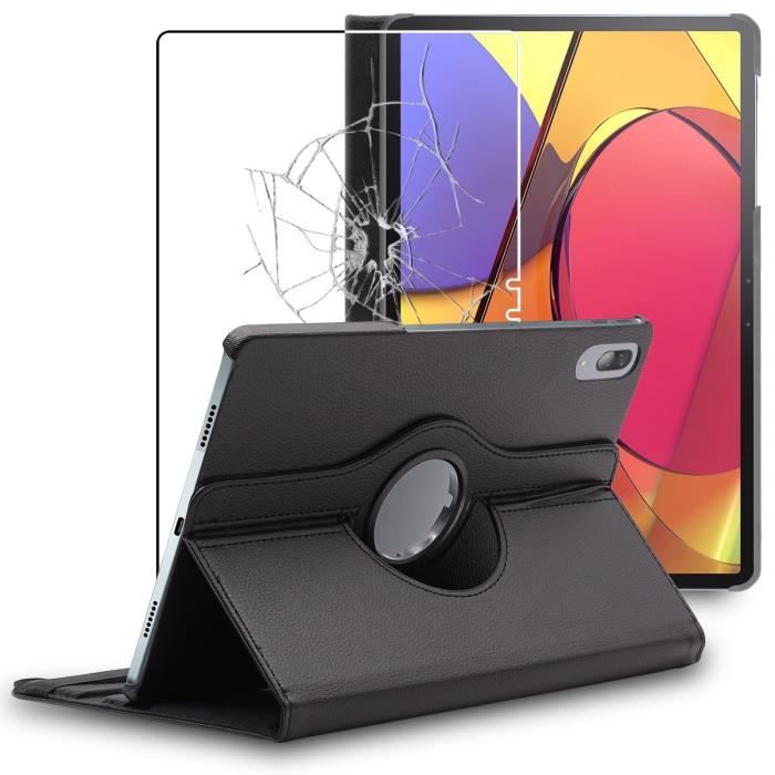 ebestStar ® pour Lenovo Tab P11 Pro - Housse PU Cuir Rotatif 360 + Film protection écran en VERRE Trempé, Noir