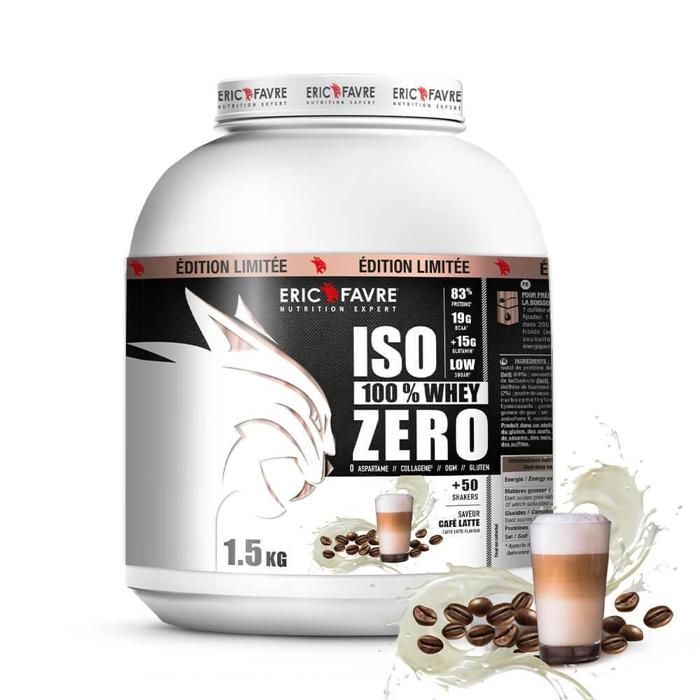 Eric Favre - Iso Zero 100% Whey Protéine - Proteines - Café Latte - 1,5kg