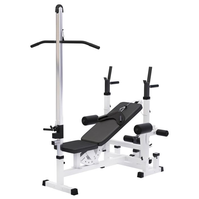 Banc de musculation universel (banc + option poulie) - coloris blanc