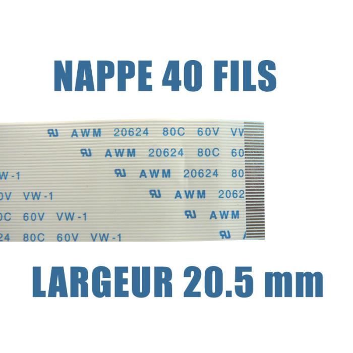 Nappe flexible plate /// 40 FILS - LONGUEUR 150mm - LARGEUR 20.5mm // ZIF WIRE TO BOARD - AWM - FPC RIBBON FLEX CABLE