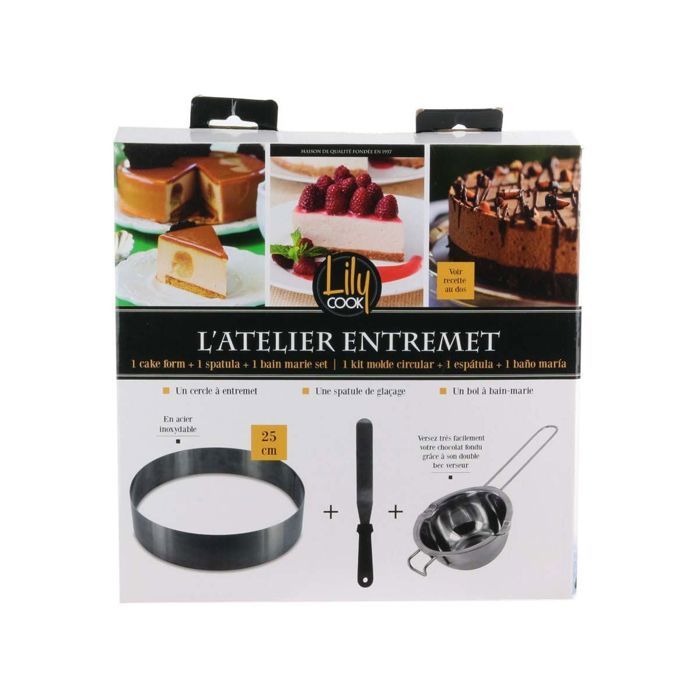 Coffret entremets avec cercle et bol à bain-marie