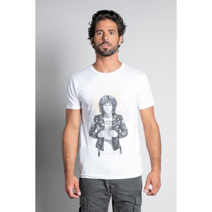 DEELUXE T-shirt col rond avec photo SAINT White