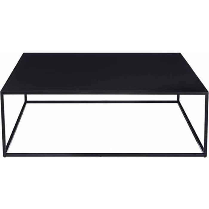Table Basse En Métal -leet- 100cm Noir Laqué - Paris Prix