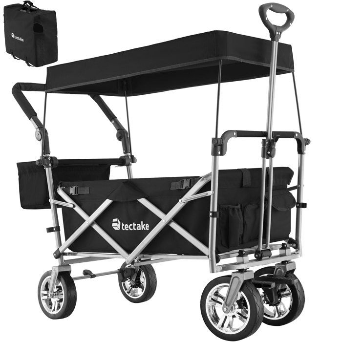 Chariot de jardin à main pliable Nico avec sac de transport capacité de charge 80kg - noir