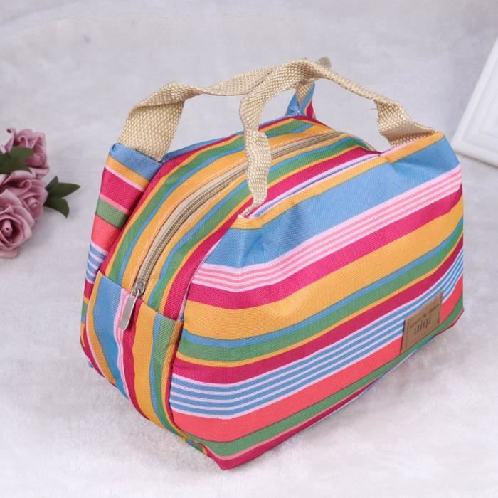 Boîte à lunch isotherme à rayures avec pochette pour glacière LUNCH BOX - BOITE A REPAS