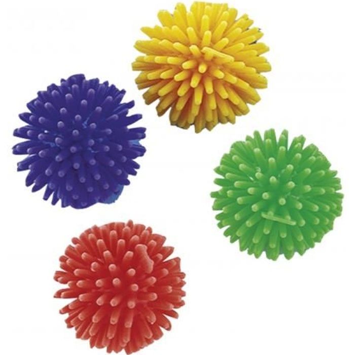 lot 4 balles a jouer pour chat - balle type hérisson 3,8 CM-Vadigran 3,000000