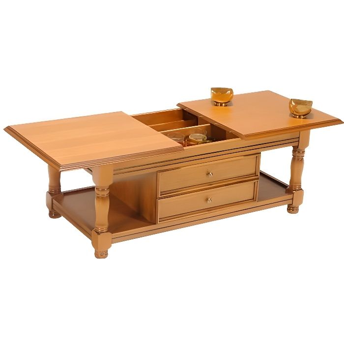 Table basse DARCY - Coffre de rangement - Coloris naturel