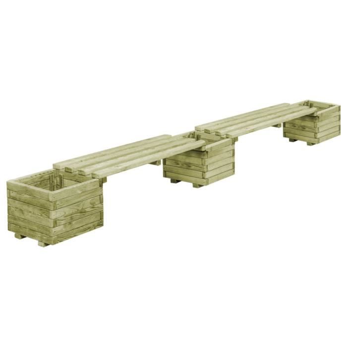 Banc de jardin à jardinières Bois de pin imprégné MEY