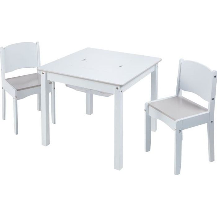 WORLDS APART - Ensemble table créative et 2 chaises blanches pour enfants