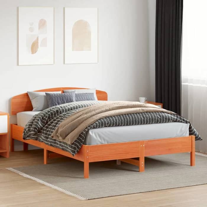 vidaXL Tête de lit cire marron 160 cm bois massif de pin 842497