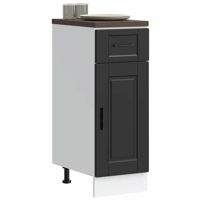 vidaXL Armoire de cuisine Porto noir bois dingénierie 853938