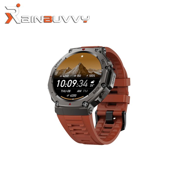 Rainbuvvy DM58 Montre intelligente 143 pouce 5ATM Résistance à ’eau Boussole de hauteur 500mAh GPS Montre extérieure - vue 2