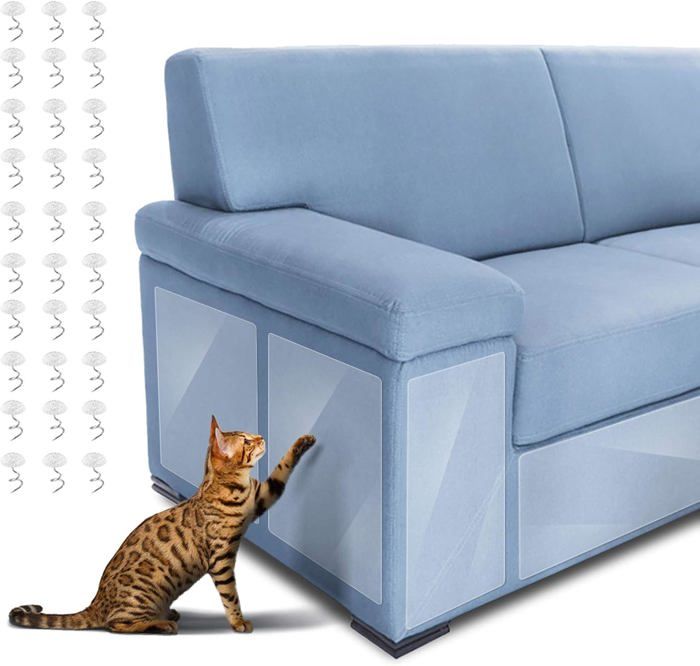 Comparer les prix de 6 PCS Anti Griffe Chat Canapé,Griffoir Chat Canapé Protection Canape Chat Protections Anti-Rayures pour Meubles Protege Canape