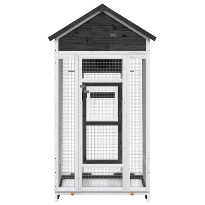 Comparer les prix de Volière pour Canaries Perroquet MVS - Maison à oiseaux gris 91,5x53x170 cm bois massif de pin - shop89497295