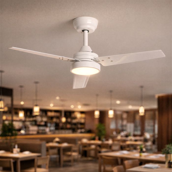 Ventilateur de Plafond Silencieux Vacker 105 cm Moteur DC pour Extérieur Blanc Télécommande Avec lumière WIFI: False - Techbrey