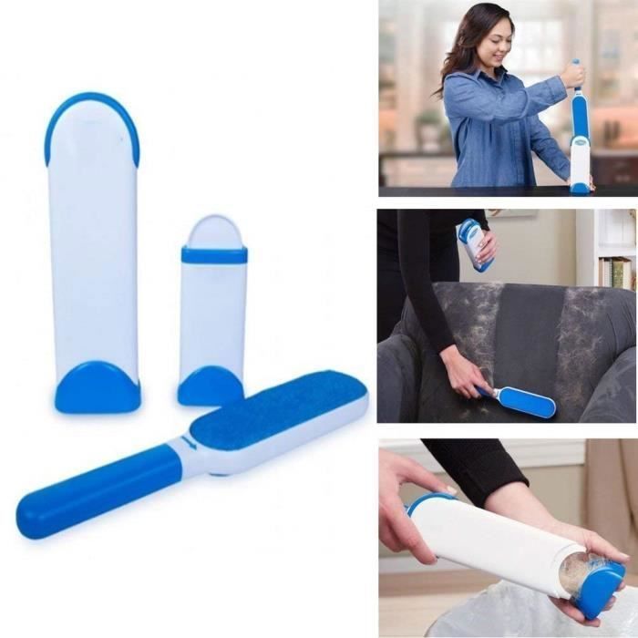 Brosse magique anti poils peluche autonettoyante double face pour enlever les poils des animaux de compagnie vtements tapis BROSSE