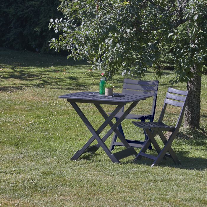 Ensemble table et chaises pliantes Gris anthracite 80x72x70 cm Ensemble table et chaises pliantes Gris anthracite 80x72x70 cm