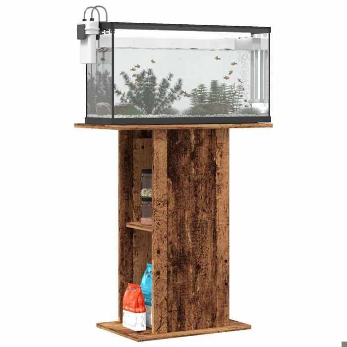 Comparer les prix de Elégant Support daquarium - Pieds Robustes - vieux bois - 36x605x725 cm - bois dingénierie &9263497