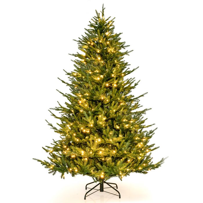 Sapin de Noël Artificiel 213cm COSTWAY 380 Lumières LED Blanc Chaud 8 Modes déclairage Charnière avec 1130 Branches en PE et PVC Sapin de Noël Artificiel 213cm COSTWAY 380 Lumières LED Blanc Chaud 8 Modes déclairage Charnière avec 1130 Branches en PE et PVC