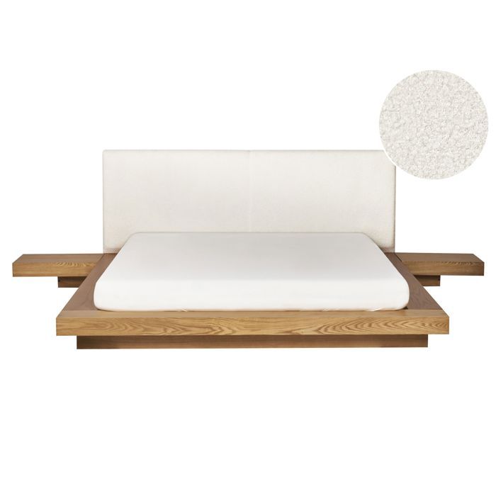 Lit avec sommier Bouclé ZEN 160 x 200 cm Frêne naturel