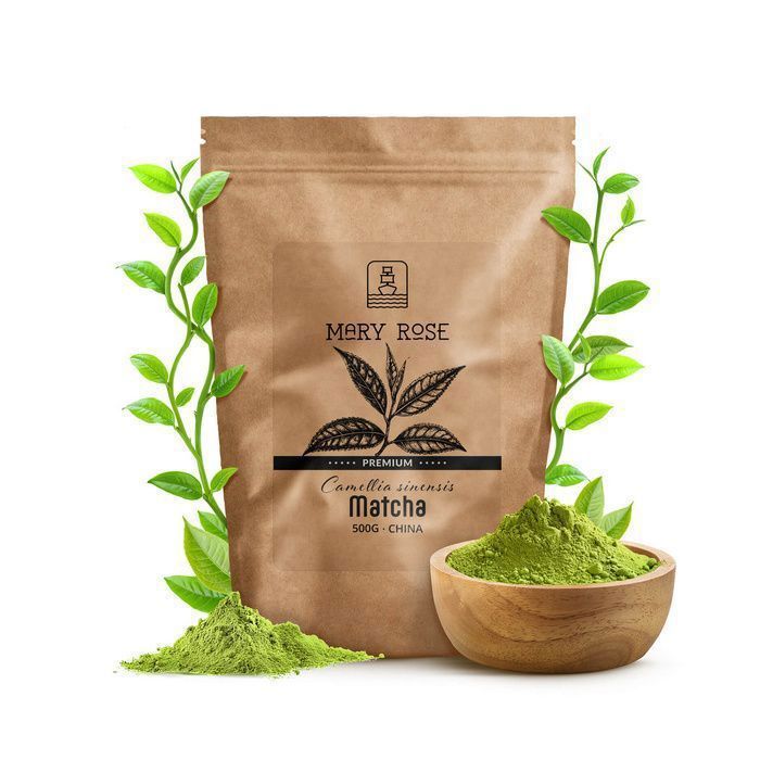 Matcha Thé Vert Mary Rose Premium Vert Poudre Chinois À base de Jeunes Feuilles 500 g