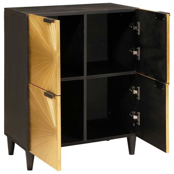 [9928098]Gabarit de bureau/Meuble dappoint - Buffet avec stockage Noir et or 60x33.5x75cmPoids:20.15 Kg