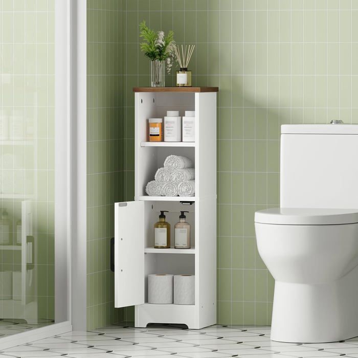 HOOBRO Meuble de Salle de Bain Meuble de Rangement Armoire d’Angle 2 Étagères Réglables pour Salle de Bain Cuisine