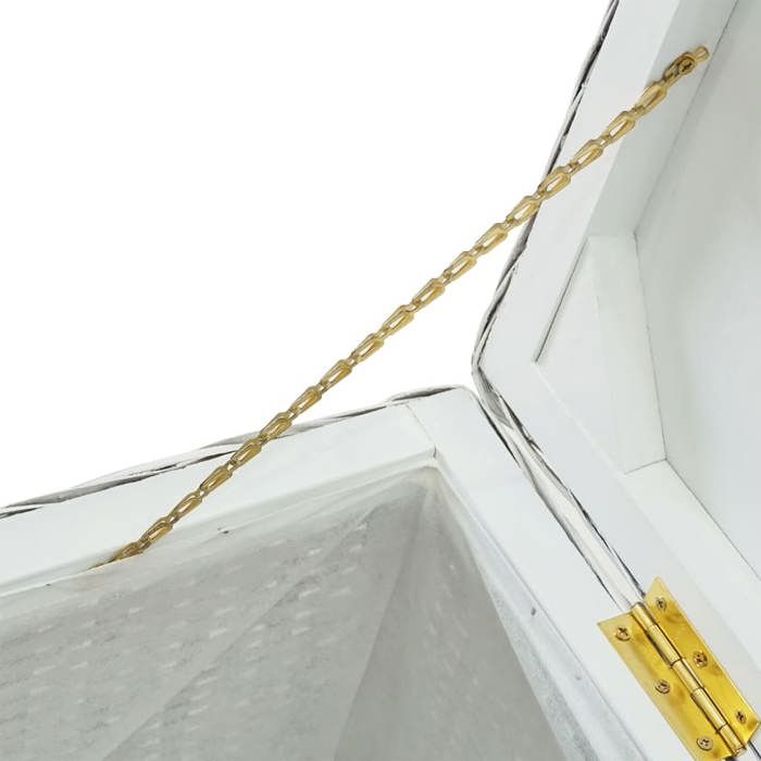 Black Friday Banc coffre - JILL - Meuble de rangement - Blanc 110 cm Rotin kubu naturel et acajou BB892