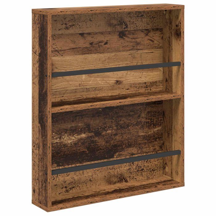 Étagère à magazines murale - vidaXL - Bois ancien - 60x12x70 cm - Bois dingénierie - Durable - Rangement mural