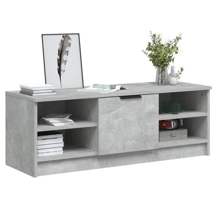 SALE Janvier MODERNE Cabinet TV - MGH - MEUBLE TV/HIFI - Avec rangement - Gris béton 102x355x365 cm - Bois dingénierie TT678