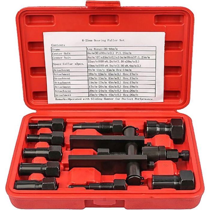 Extracteur de Roulement 10 Pièces Ensemble Dextracteurs de Roulement de Moto Kit Doutils Dextraction de Roulement de Roue Out