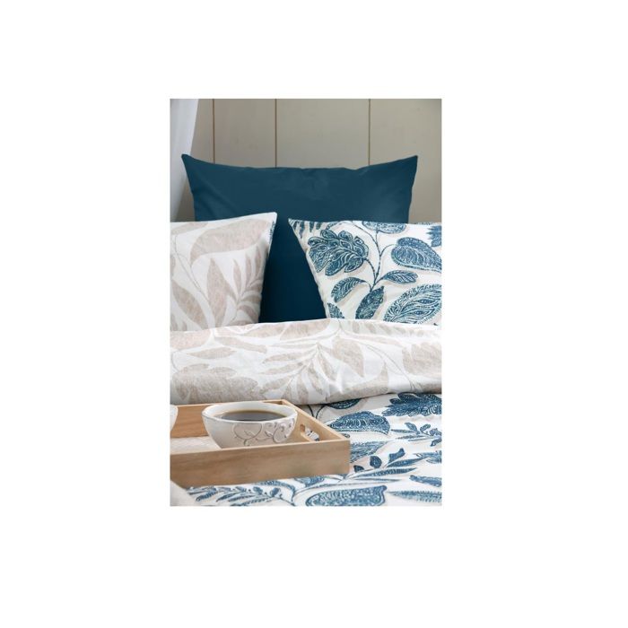 Housse de couette en percale de coton motif vegetal 220 x 240 cm