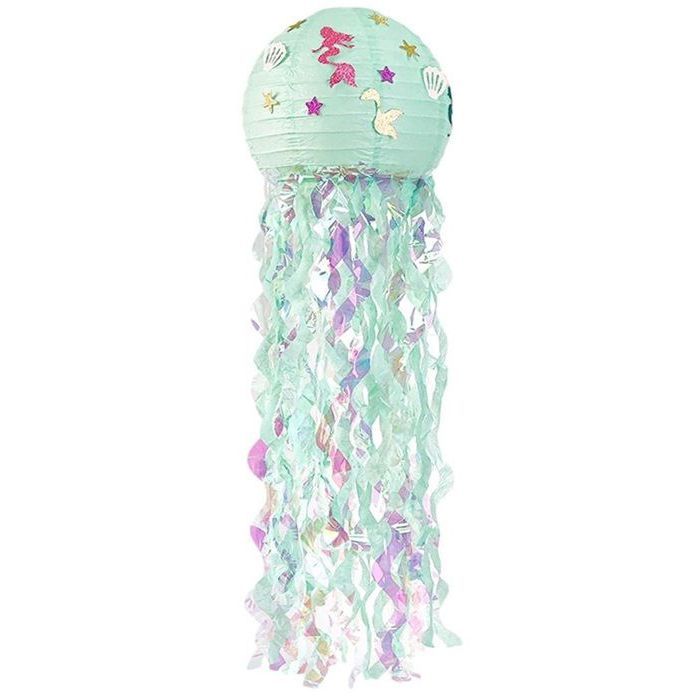 Lanternes en Papier Suspendus Style méduse sirène Fête danniversaire décoration Lampes sous-Marine événement fête vert ALIMENTAIRE