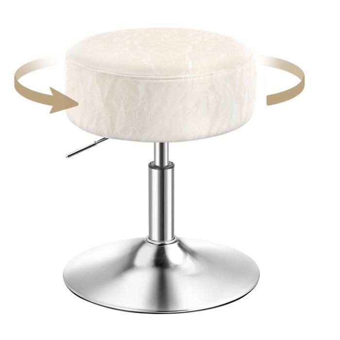 Tabouret de Coiffeuse Tabouret de Bar Réglable en Hauteur Pivotant à 360 Degrés en PU Coussin Épais Chambre Cuisine Salle