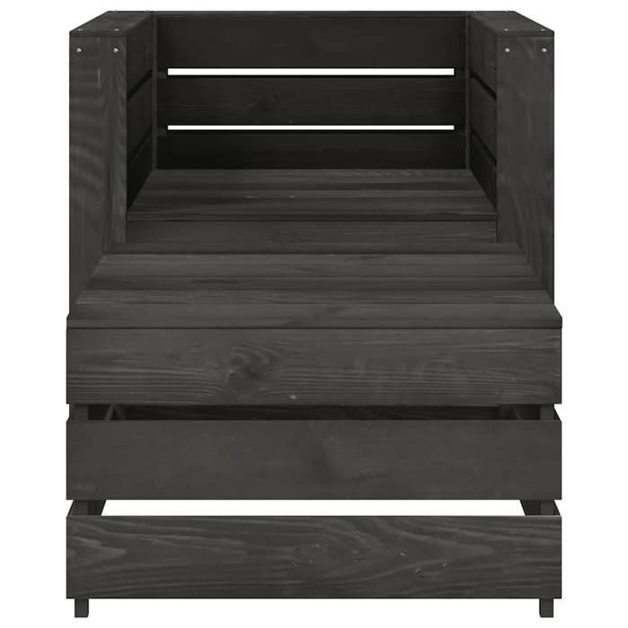 Gris Siège de jardin -  Salon de jardin palette - (2 pcs) - Bois de pin imprégné de gris C987