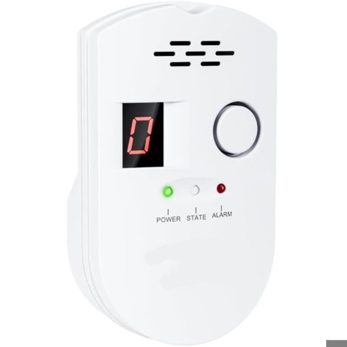 Détecteur de gaz LPG City Gaz Naturel méthane Propane Butane Alarme enfichable avec Affichage numérique pour la Maison