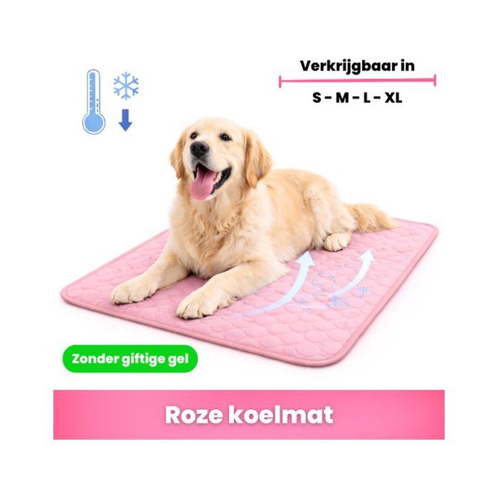 Tapis rafraîchissant pour chiens et chats Rose (M) 60 x 50 cm Tapis rafraîchissant sans gel toxique Effet rafraîchissant naturel
