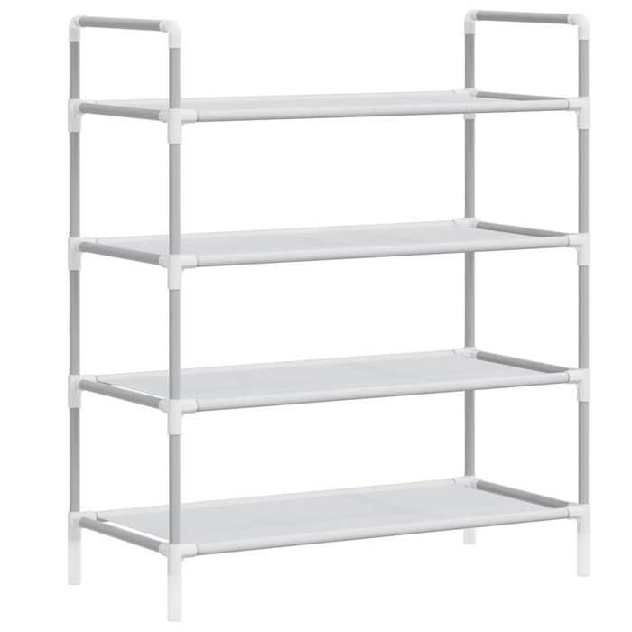 VENTE-FLASH Étagère à chaussures 4 étagères Métal et tissu intissé Argenté(8783330042)VIDAXL