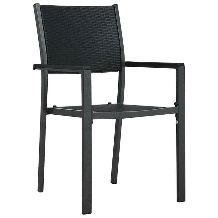 Chaises de jardin Résistants UV(2 pièces) - Fauteuils de jardin - Noir Plastique Aspect de rotin(58 5 x 53 5 x 88 5 cm) pkx33t