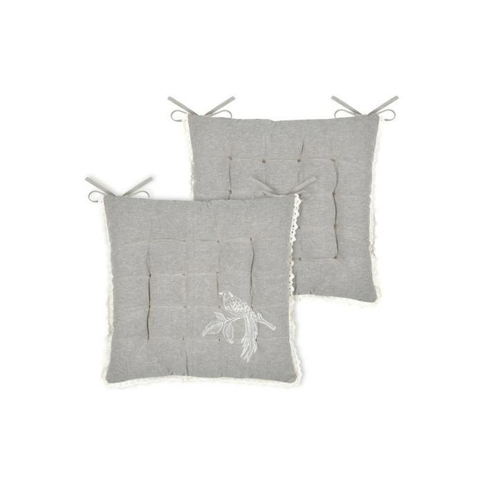 Coussin de chaise Clarine 38x38 à volants Coussin de chaise Clarine 38x38 à volants